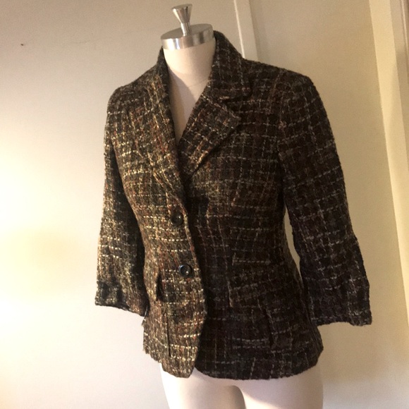 Twelfth Street by Cynthia Vincent Jackets & Blazers - CYNTHIA VINCENT tweed elbow patch blazer sz6 12 St